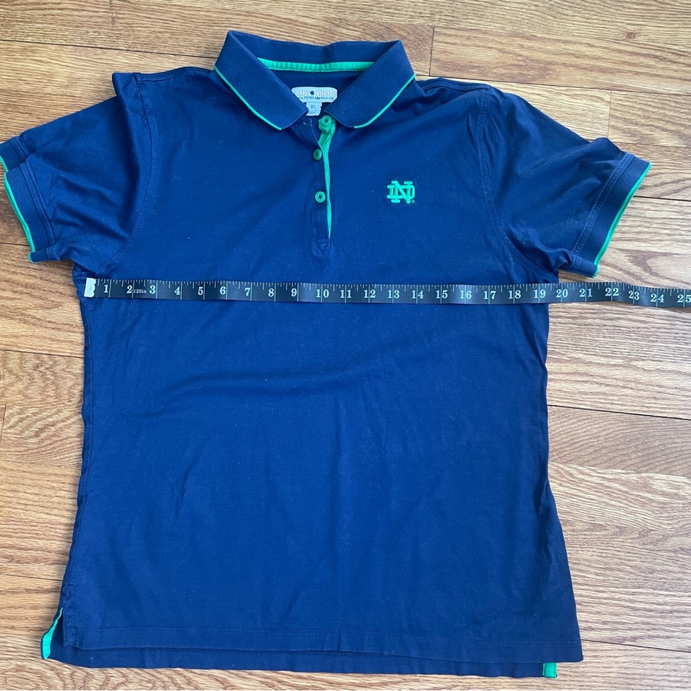 Notre Dame Peter Millar Lady Irish Women’s Polo Shirt Short Sleeve XL/L Navy EUC - Picture 3 of 9